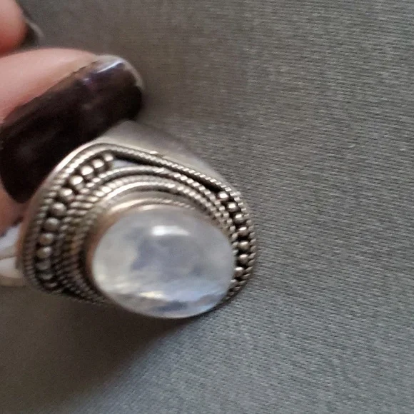 SG's Rainbow Moon Stone Ring made in India - Picture 13 of 16